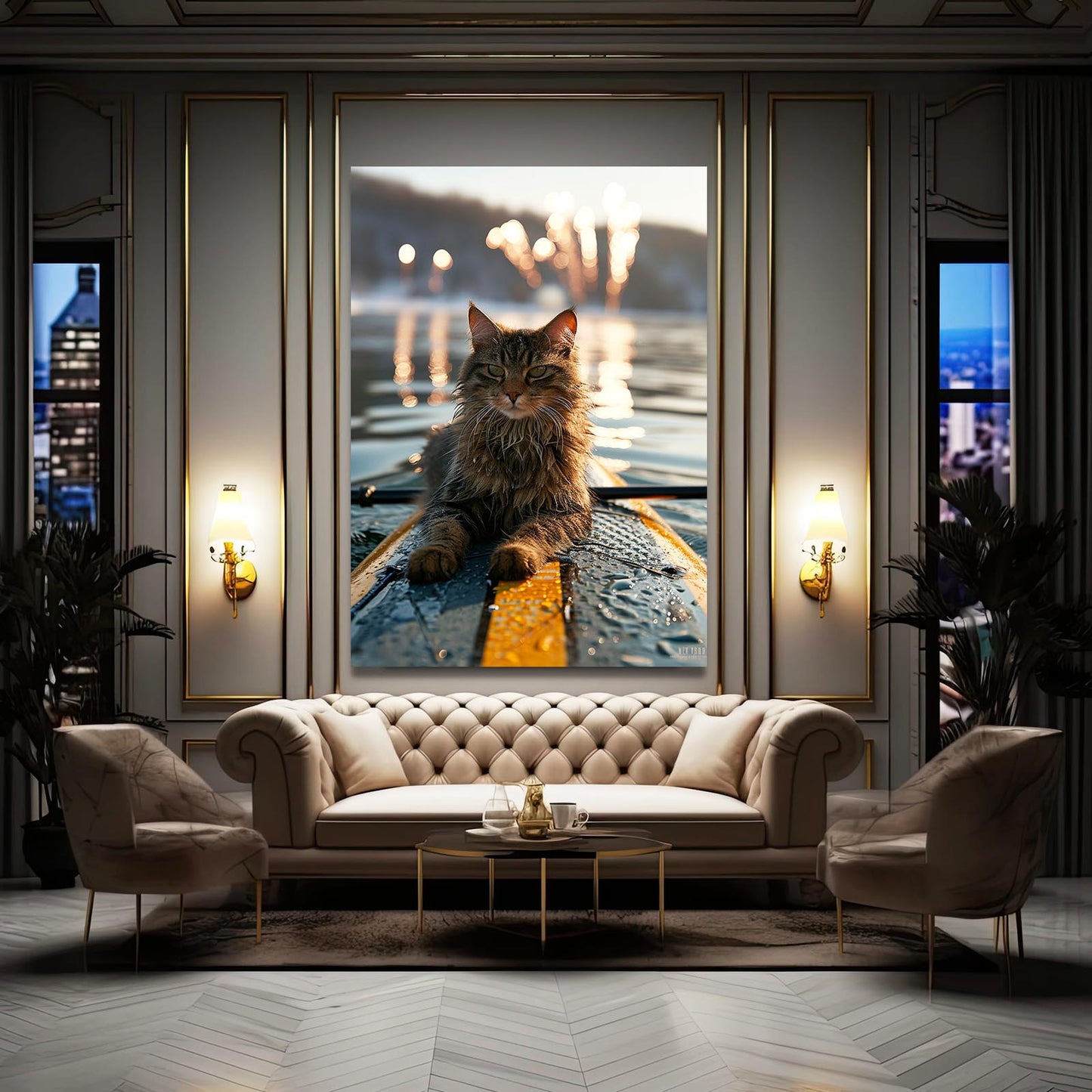 Surfer Cat Wall Art
