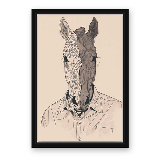 Surreal Horse Art – with Premium Black wood frame