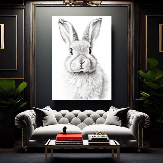 Timeless Bunny Canvas – angled canvas view on white background