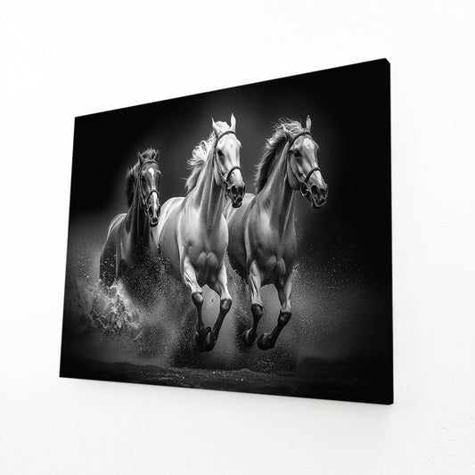 Timeless Horse Artwork – angled canvas view on white background