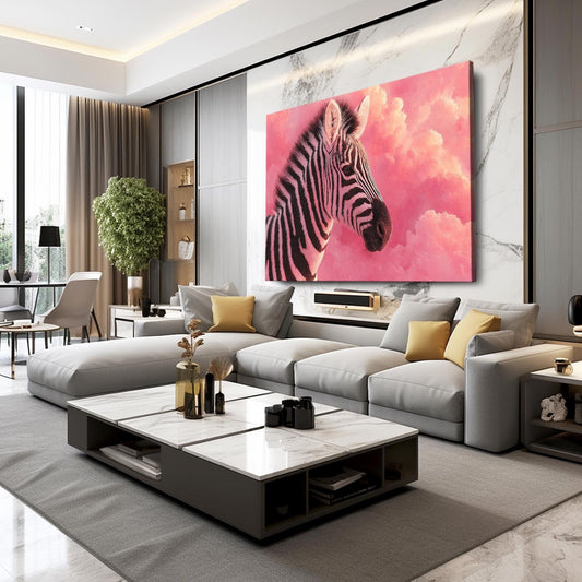 Timeless Zebra Artwork – styled in a furnished interior