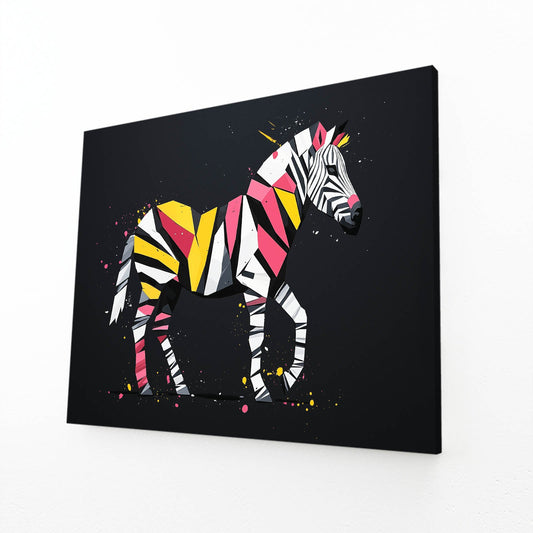 Timeless Zebra Canvas – angled canvas view on white background