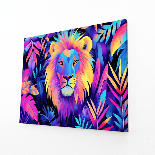 Tropical Glow Lion Wall Art