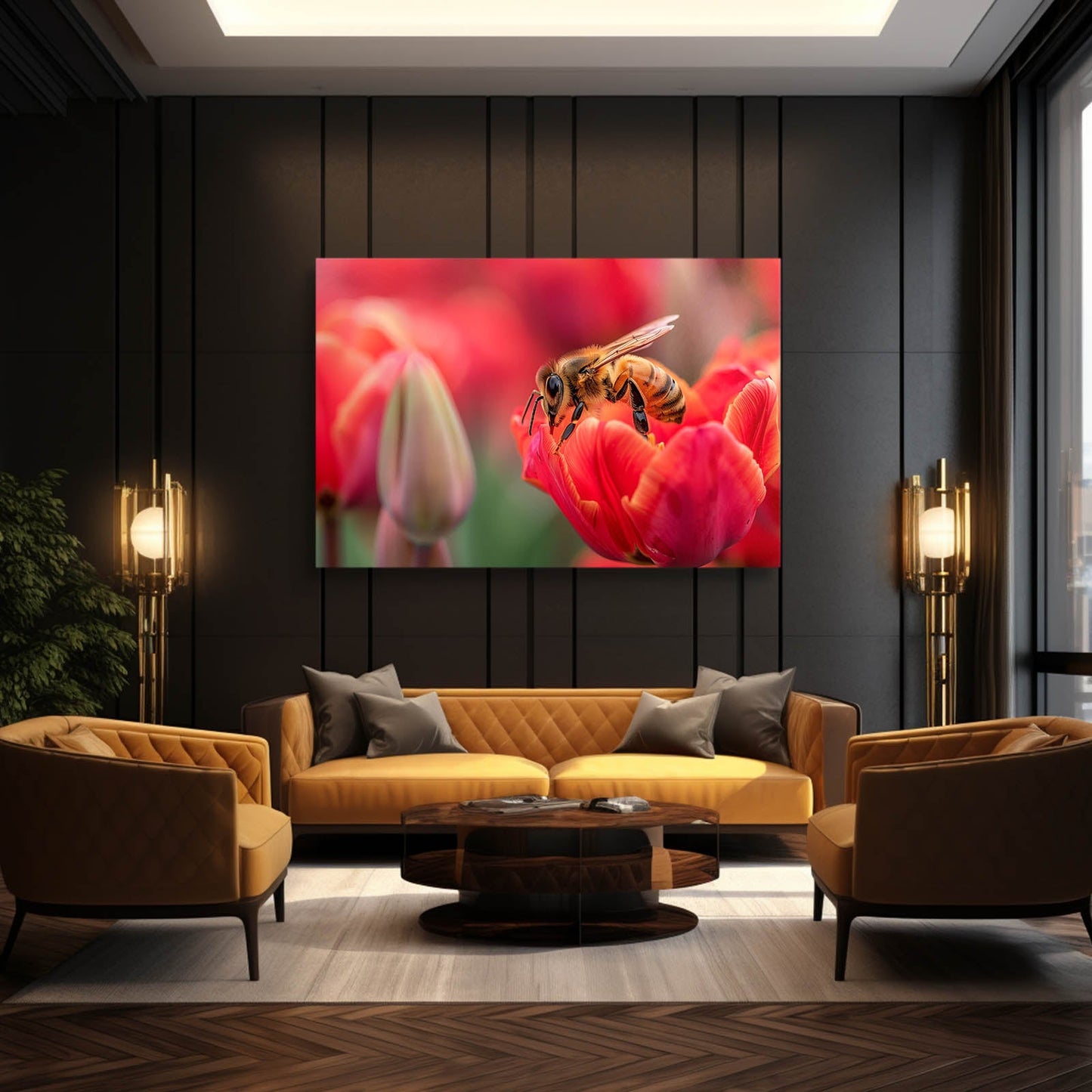 Tulip Blossom Bee Art
