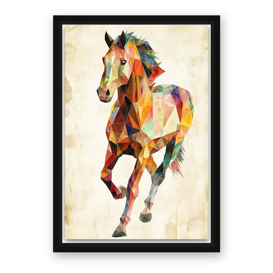 Vertical Horse Canvas Art – with Premium Black wood frame