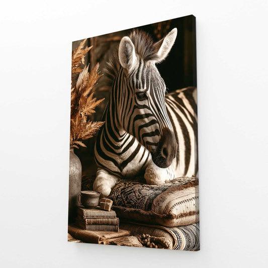 Vertical Zebra Prints – angled canvas view on white background