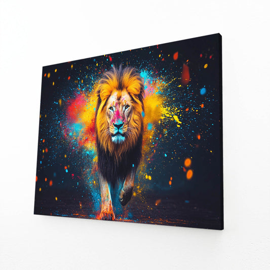 Vibrant Charge Lion Wall Art