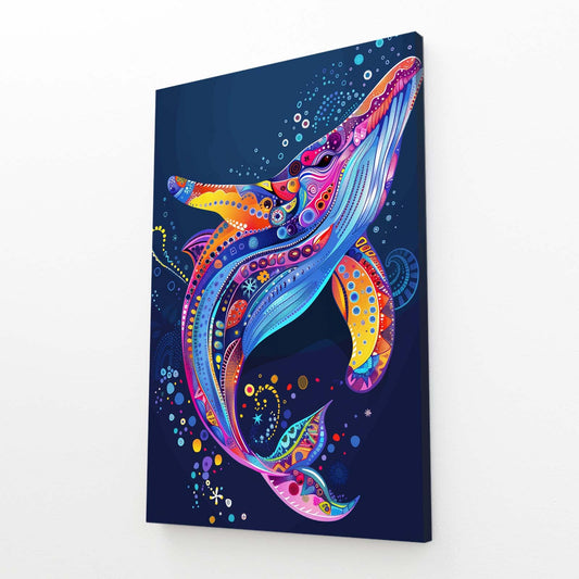 Vibrant Colorful Whale Art