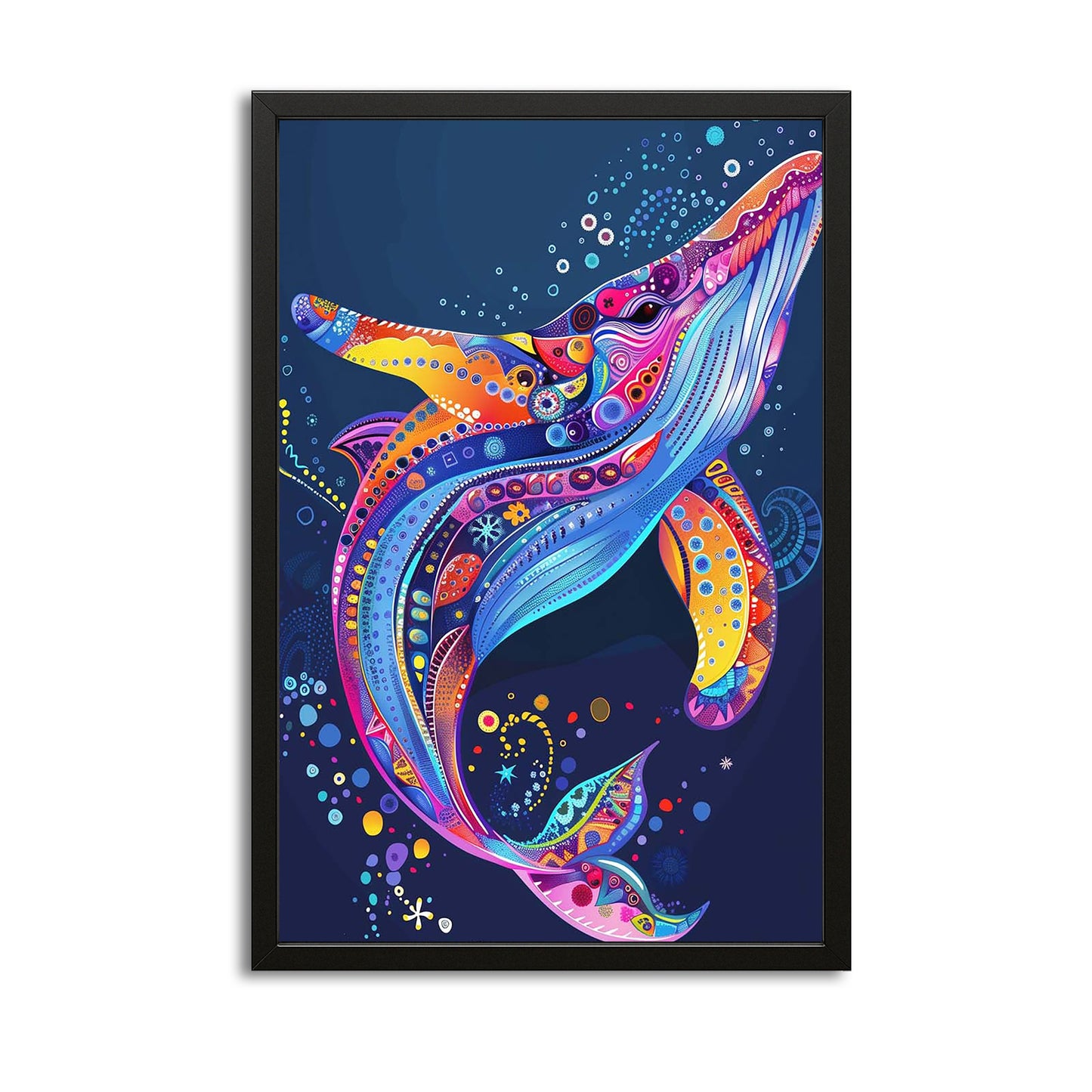 Vibrant Colorful Whale Art