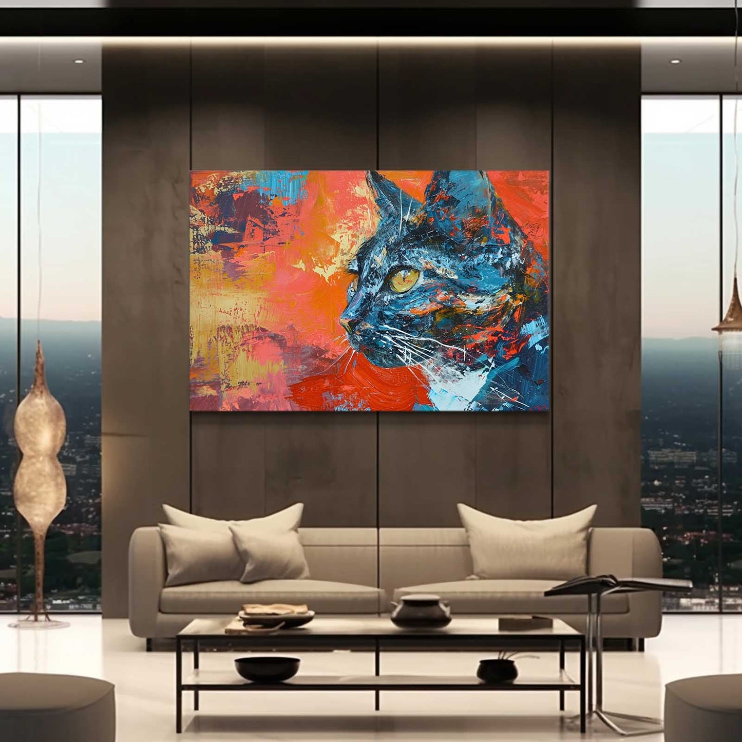 Vibrant Gaze Cat Art