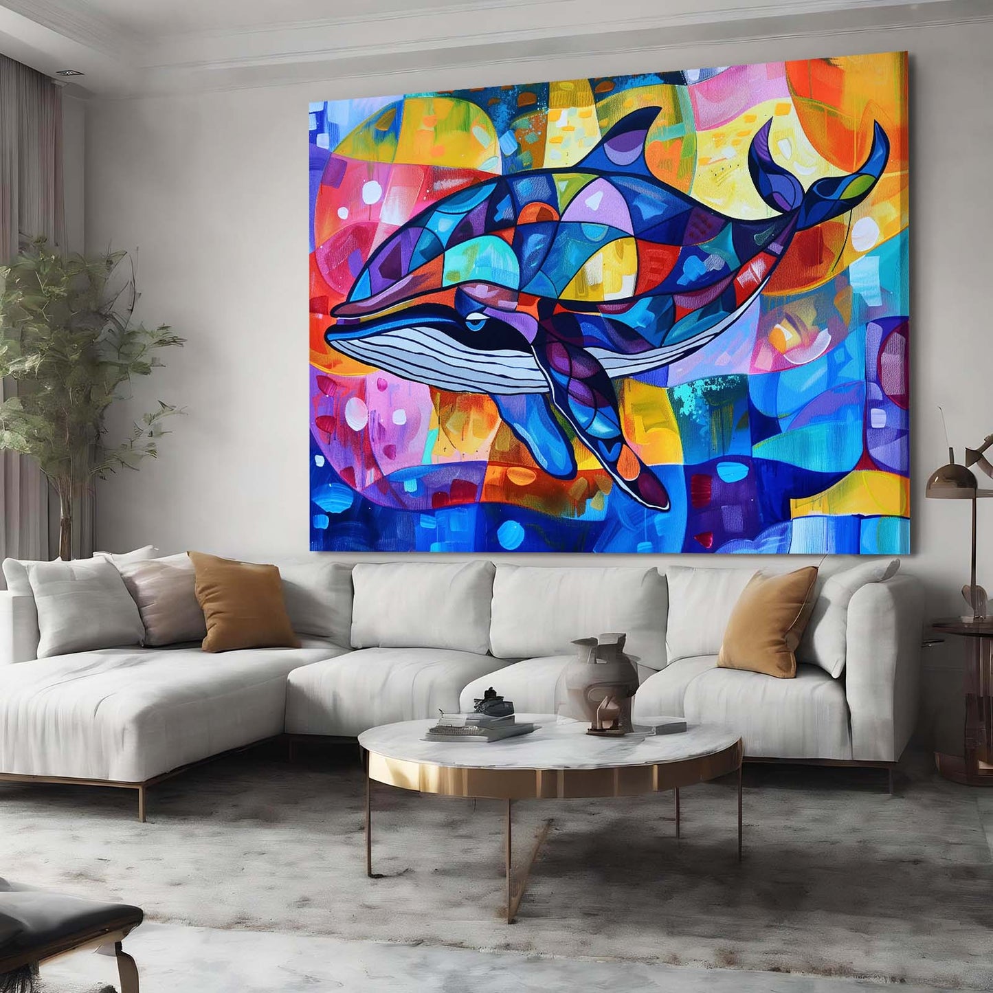 Vibrant Pop Art Whale