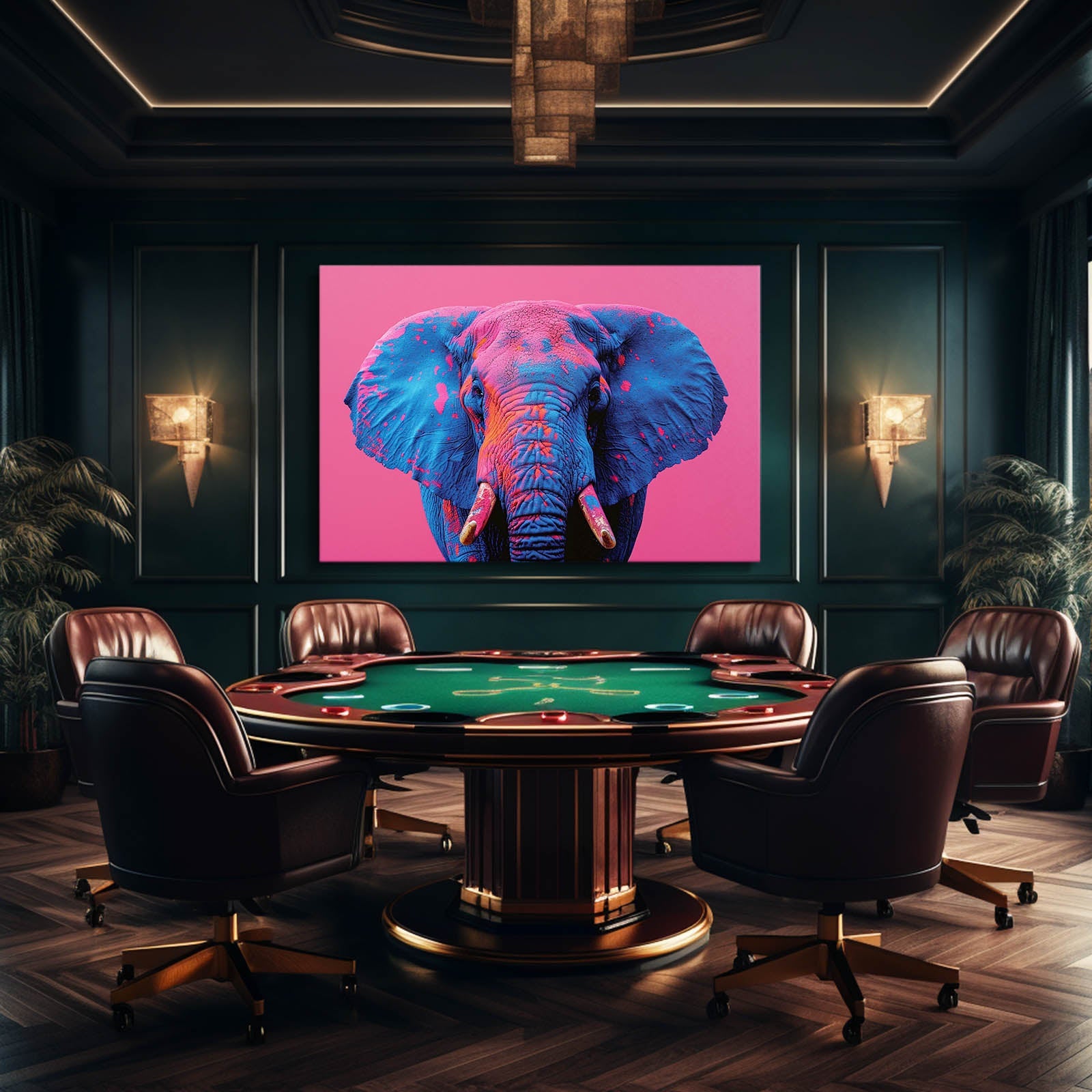 Vibrant Pop Elephant Art