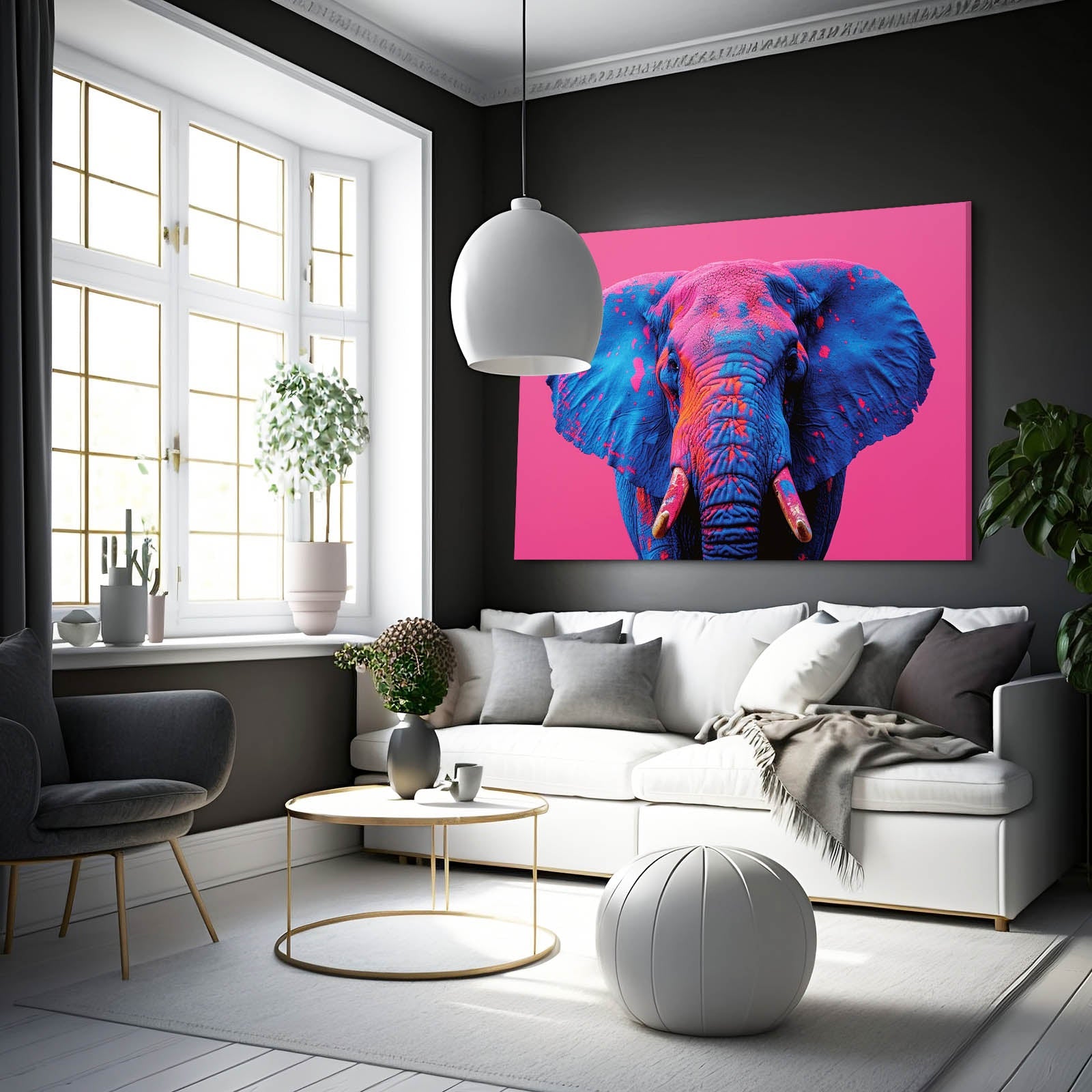 Vibrant Pop Elephant Art
