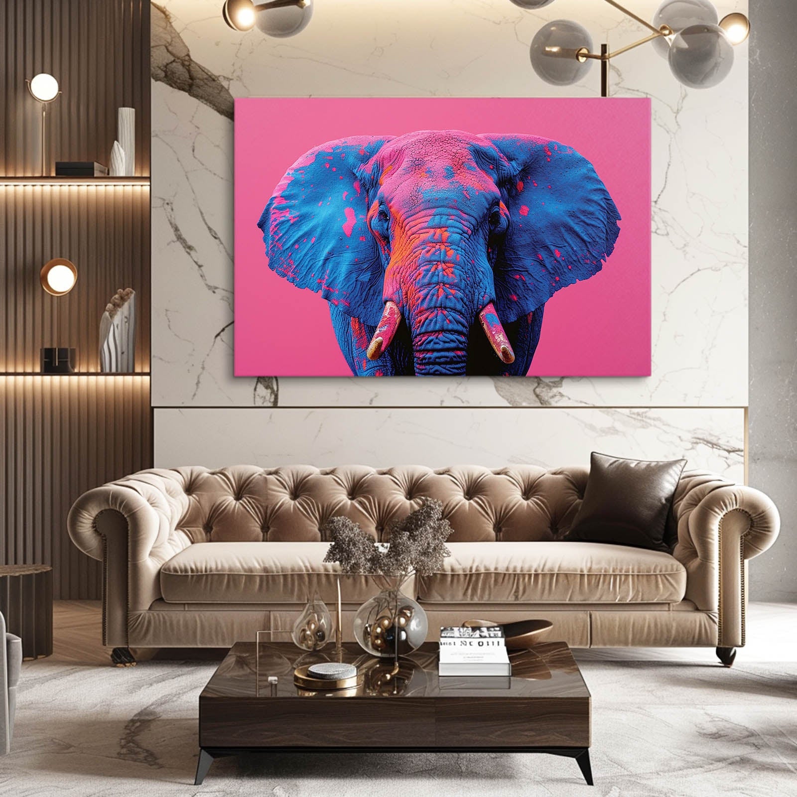Vibrant Pop Elephant Art