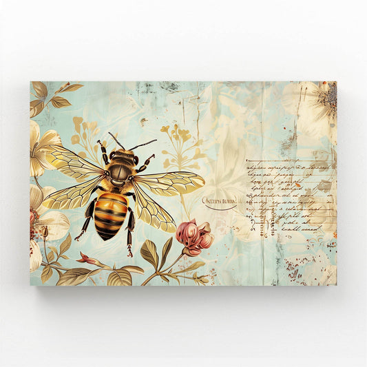 Vintage Botanical Bee Art