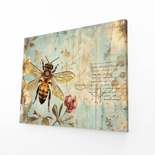 Vintage Botanical Bee Art