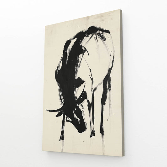 Vintage Cow Prints – angled canvas view on white background