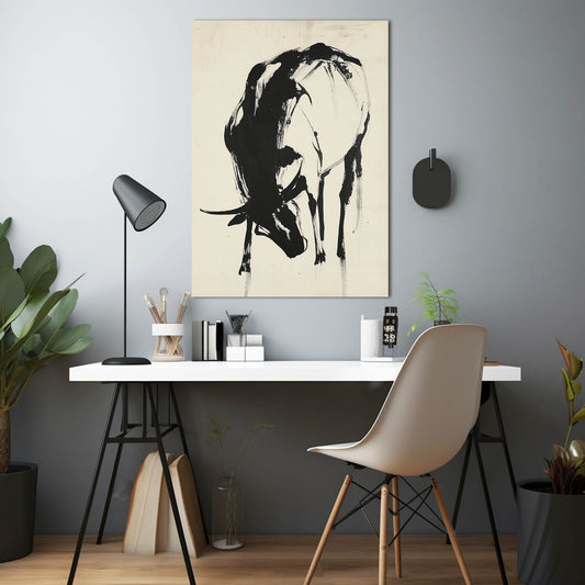 Vintage Cow Prints – angled canvas view on white background