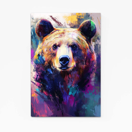 Vivid Bear Art — contemporary canvas print in blue tones, canvas print on white background