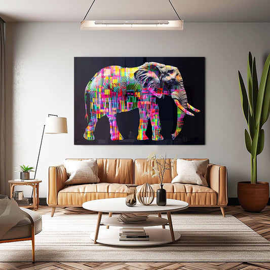 Wall Art Elephant — abstract canvas print in black tones, view 3