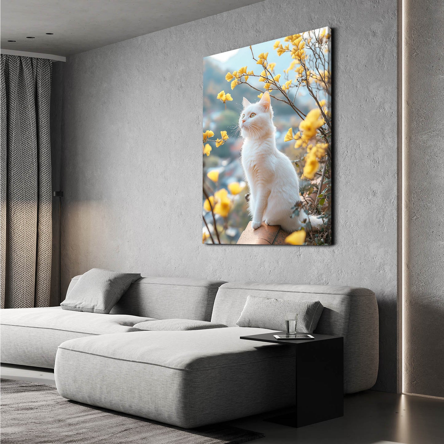 Wall Art White Cat