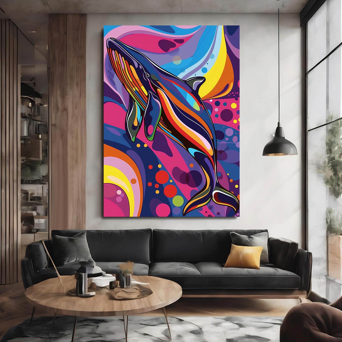 Whale Abstract Vibrant Art