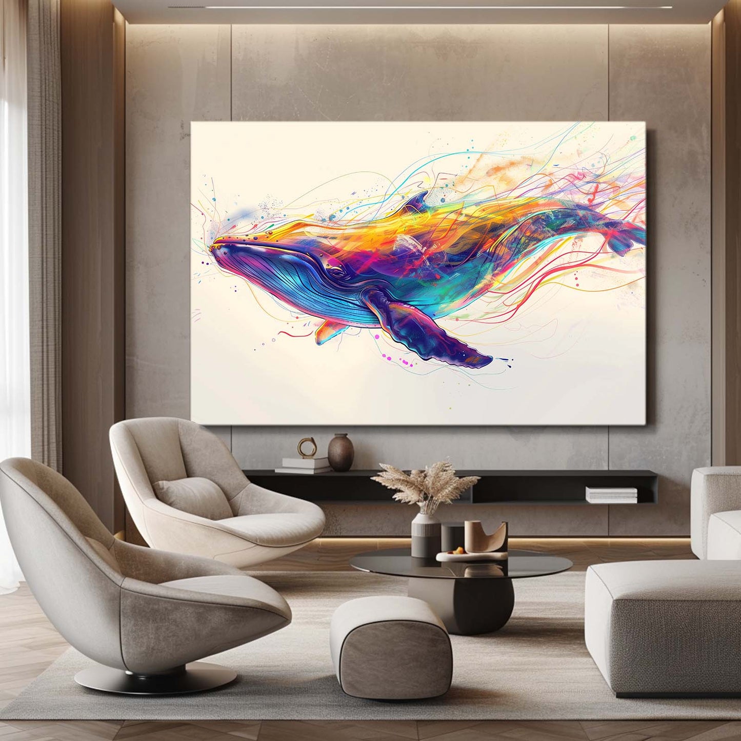 Whale Art Abstract