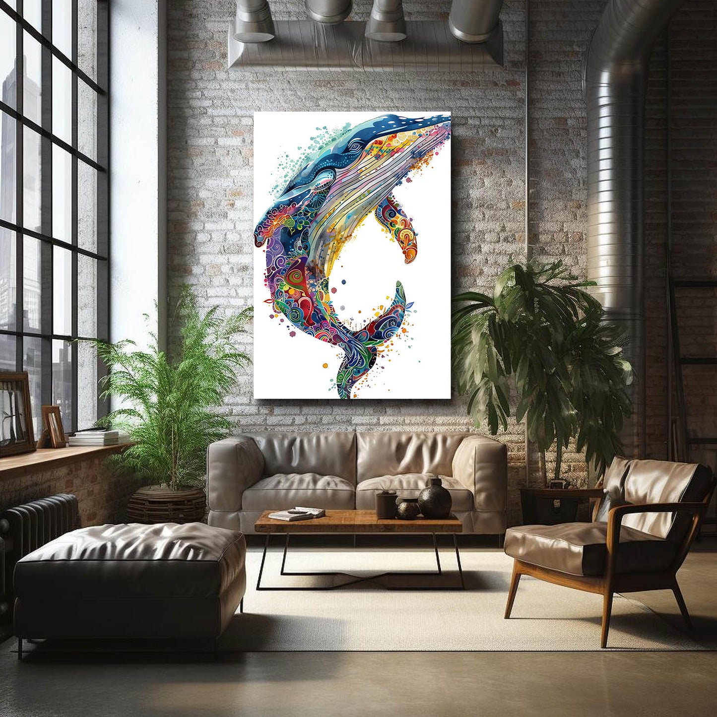 Whale Art Colorful