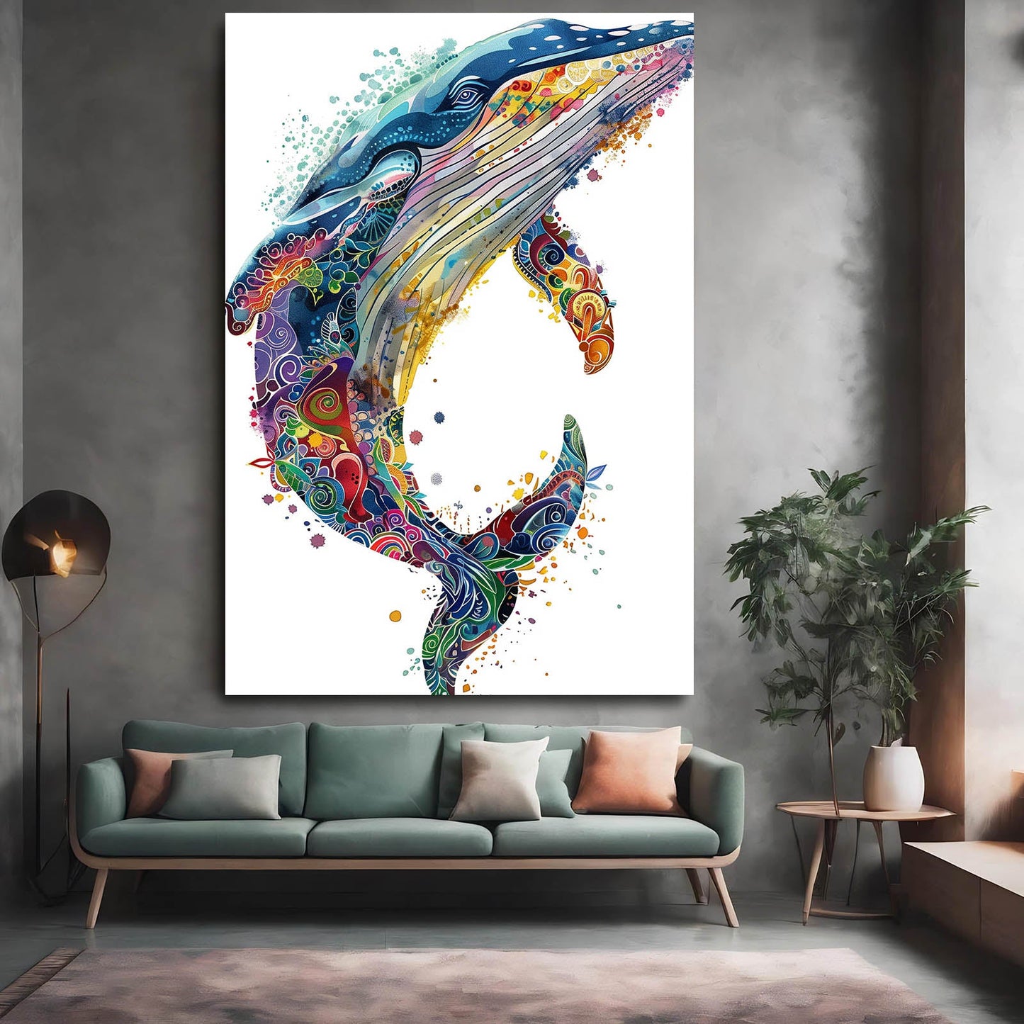 Whale Art Colorful