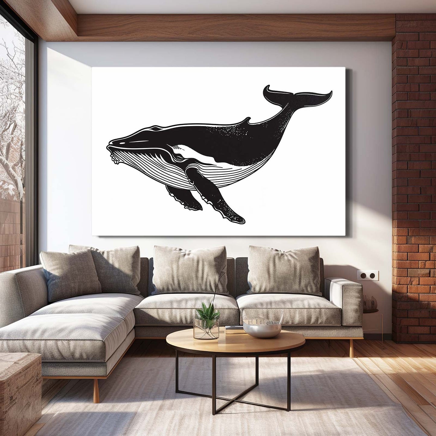 Whale Black And White Art