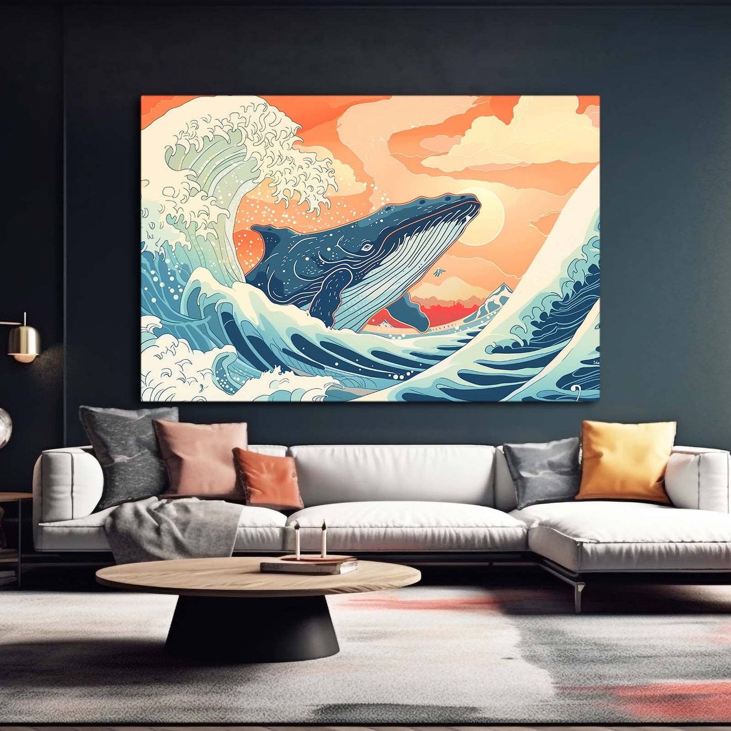 Whale Jumping Out Of Water Art