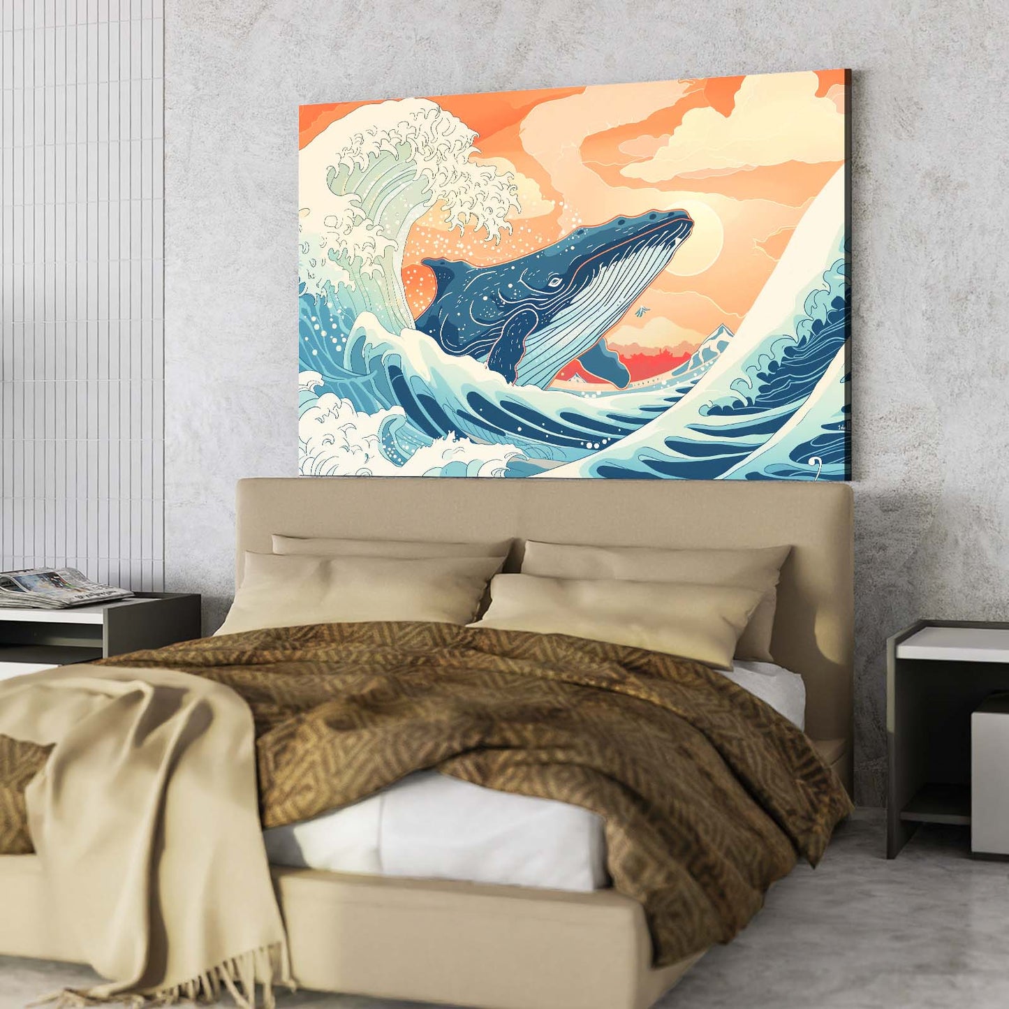 Whale Jumping Out Of Water Art