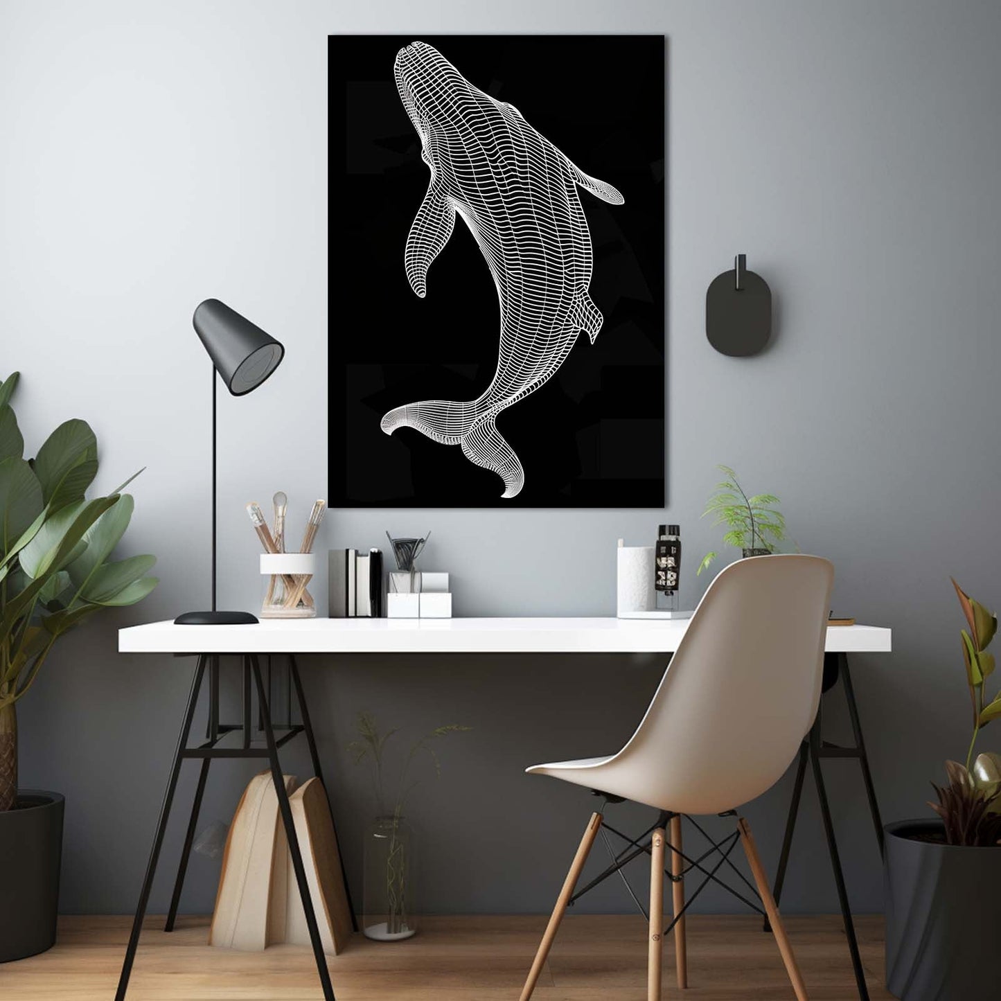 Whale Line Art
