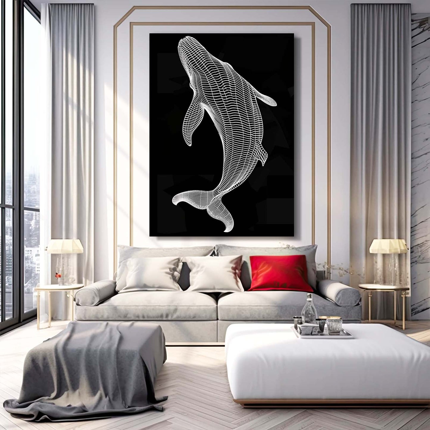 Whale Line Art