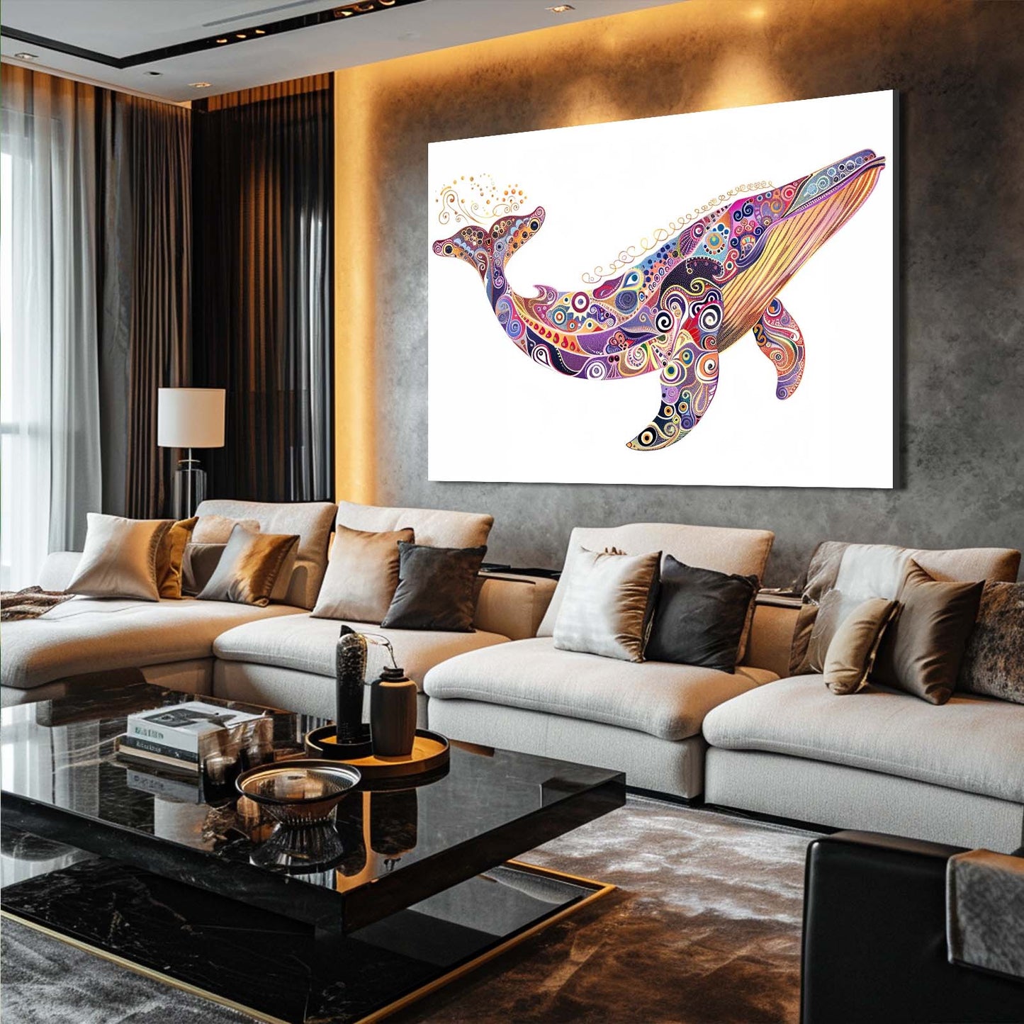 Whale Mosaic Art