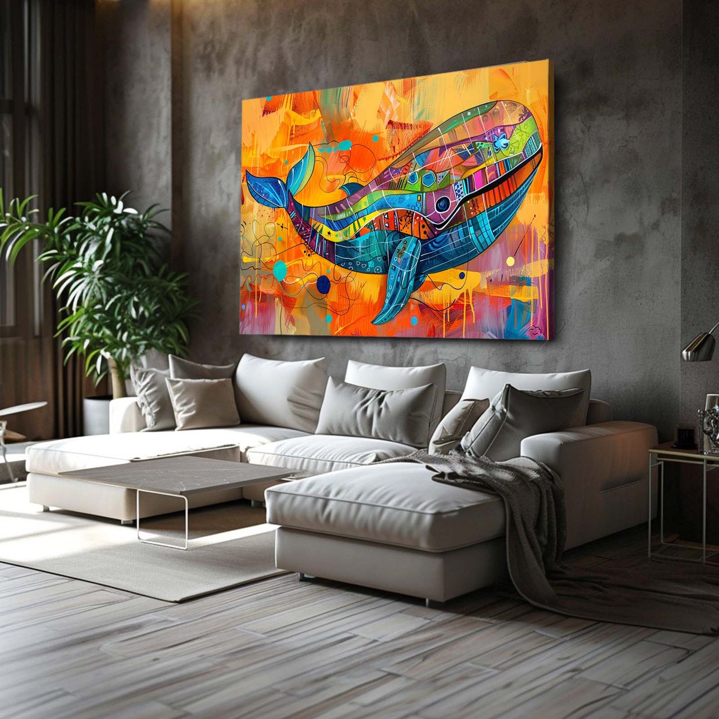 Whale Mosaic Pop Art