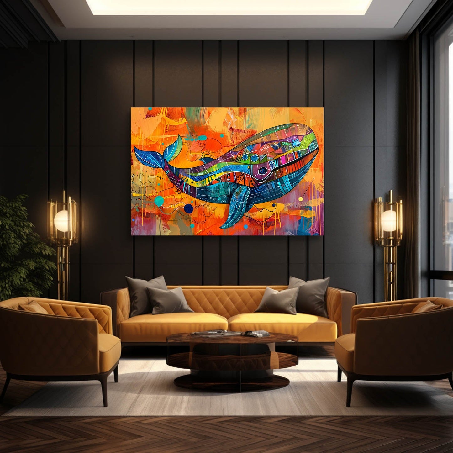 Whale Mosaic Pop Art