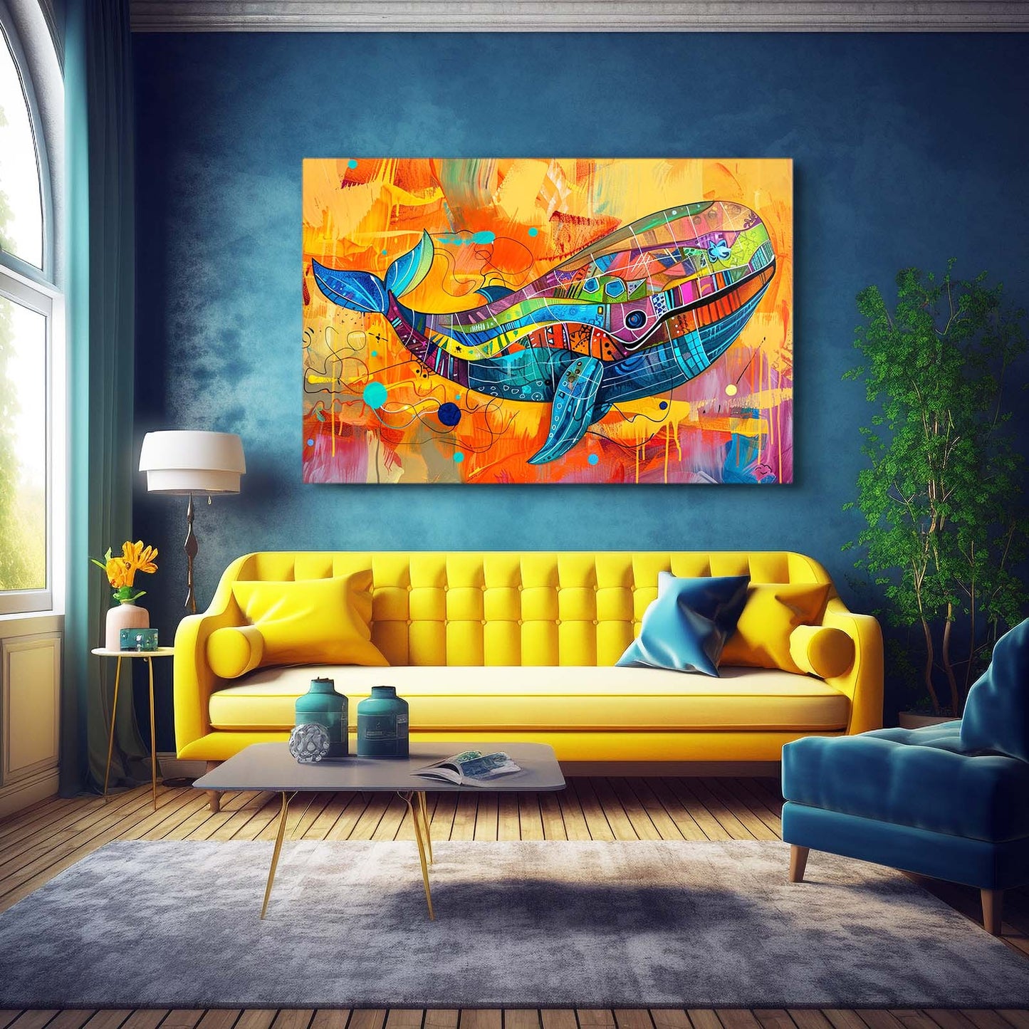 Whale Mosaic Pop Art