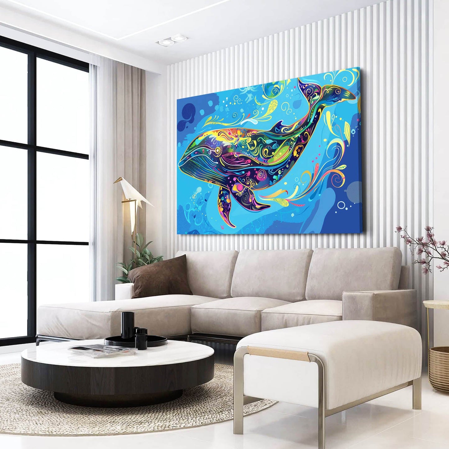Whale Watercolor Art