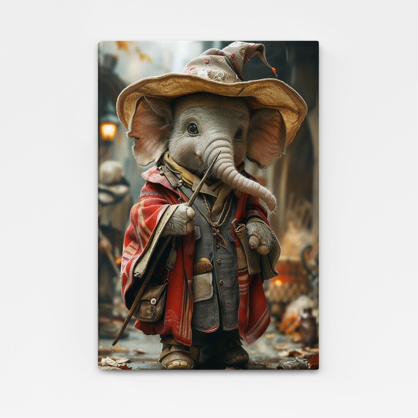 Whimsical Wizard Elephant Art