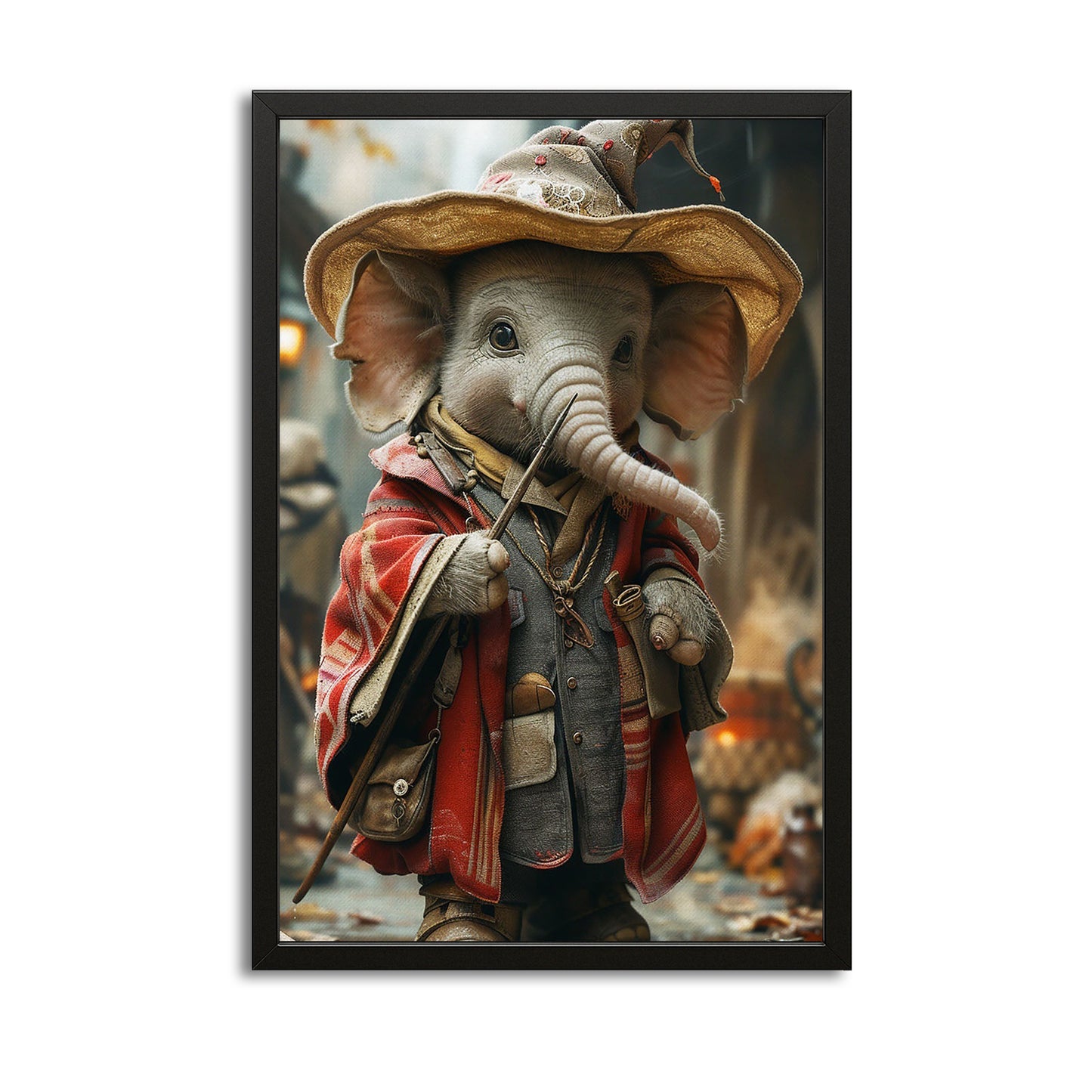 Whimsical Wizard Elephant Art
