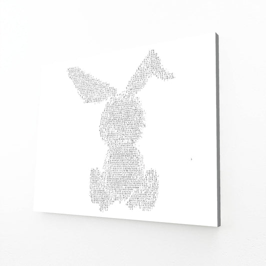 White Rabbit Canvas Art – angled canvas view on white background