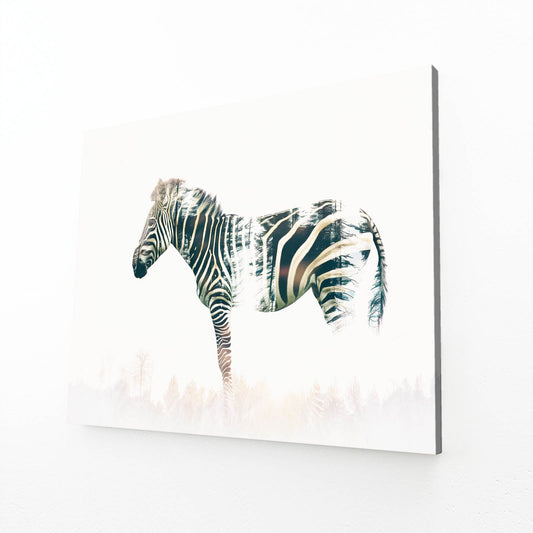 White Zebra Canvas – angled canvas view on white background