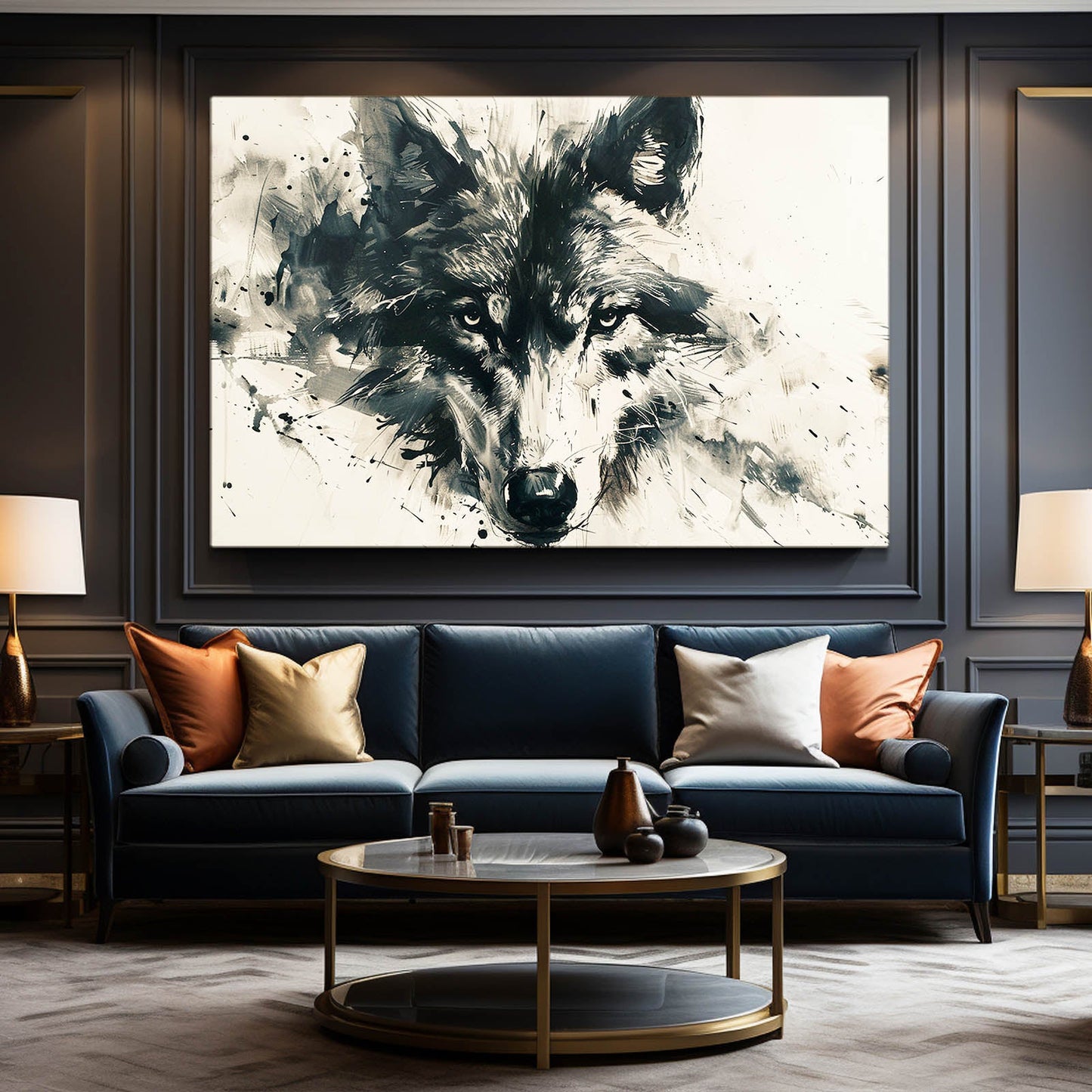 Wolf Art Black And White