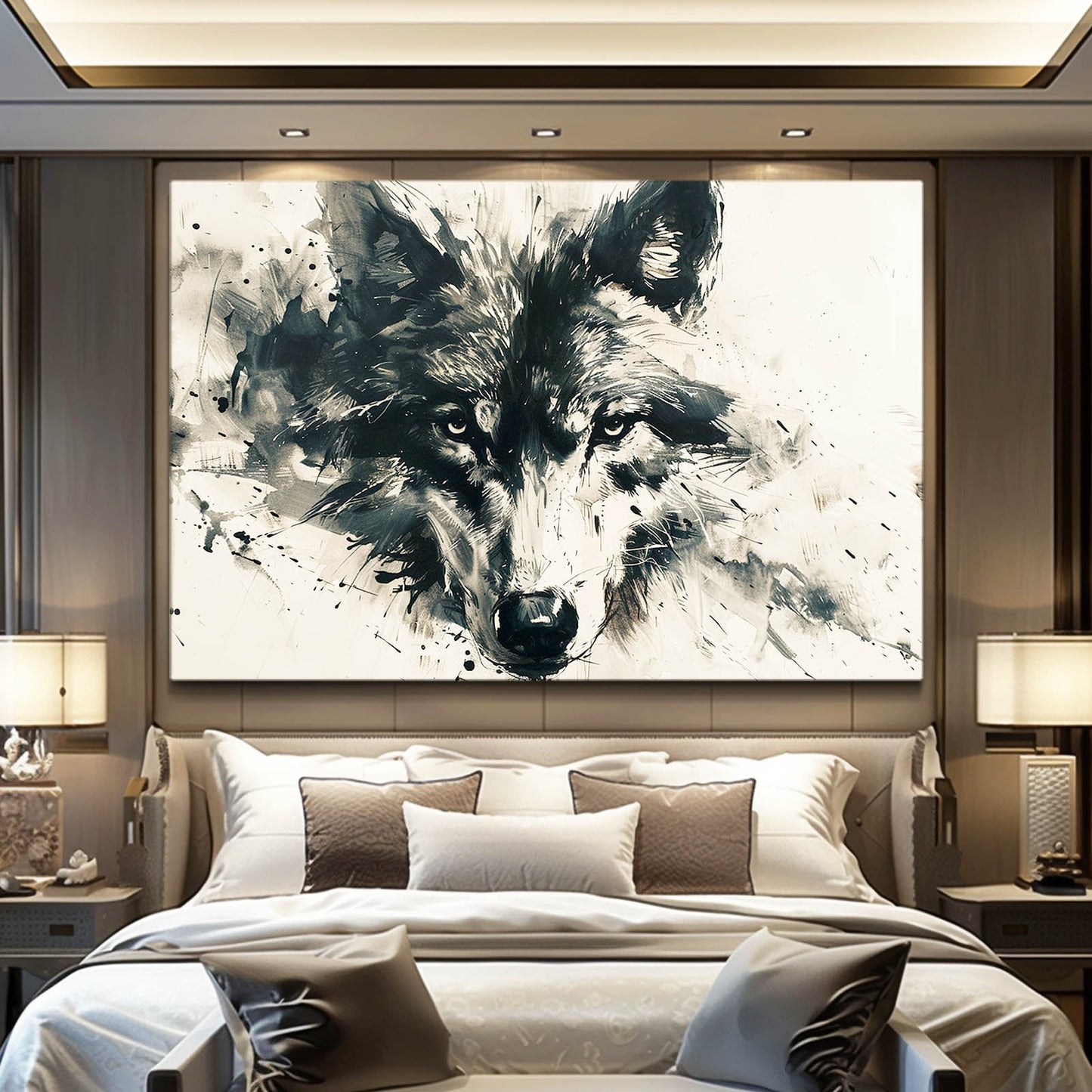 Wolf Art Black And White
