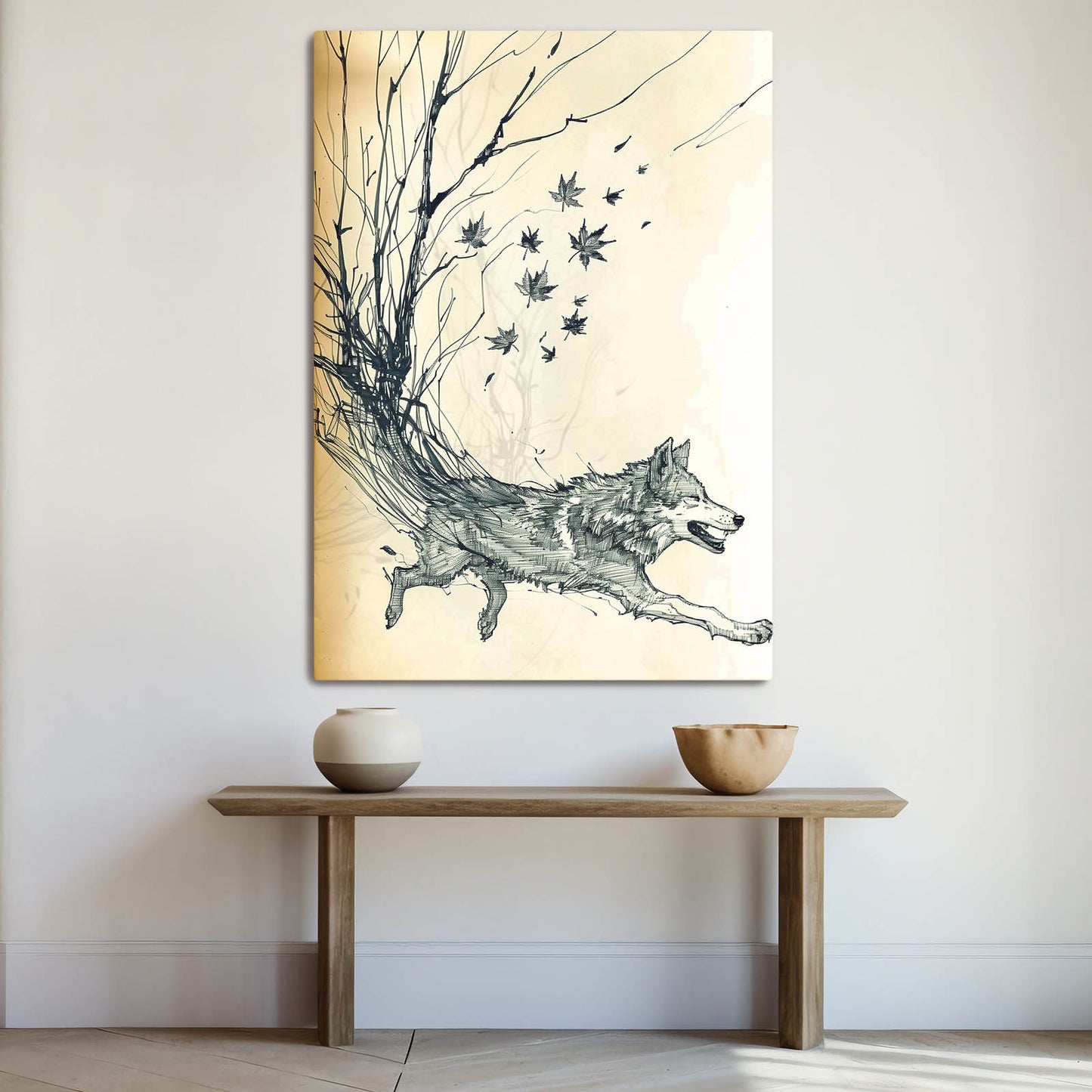 Wolf Line Drawing Art
