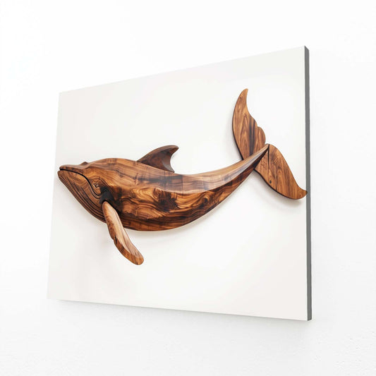 Wooden Whale Print Art