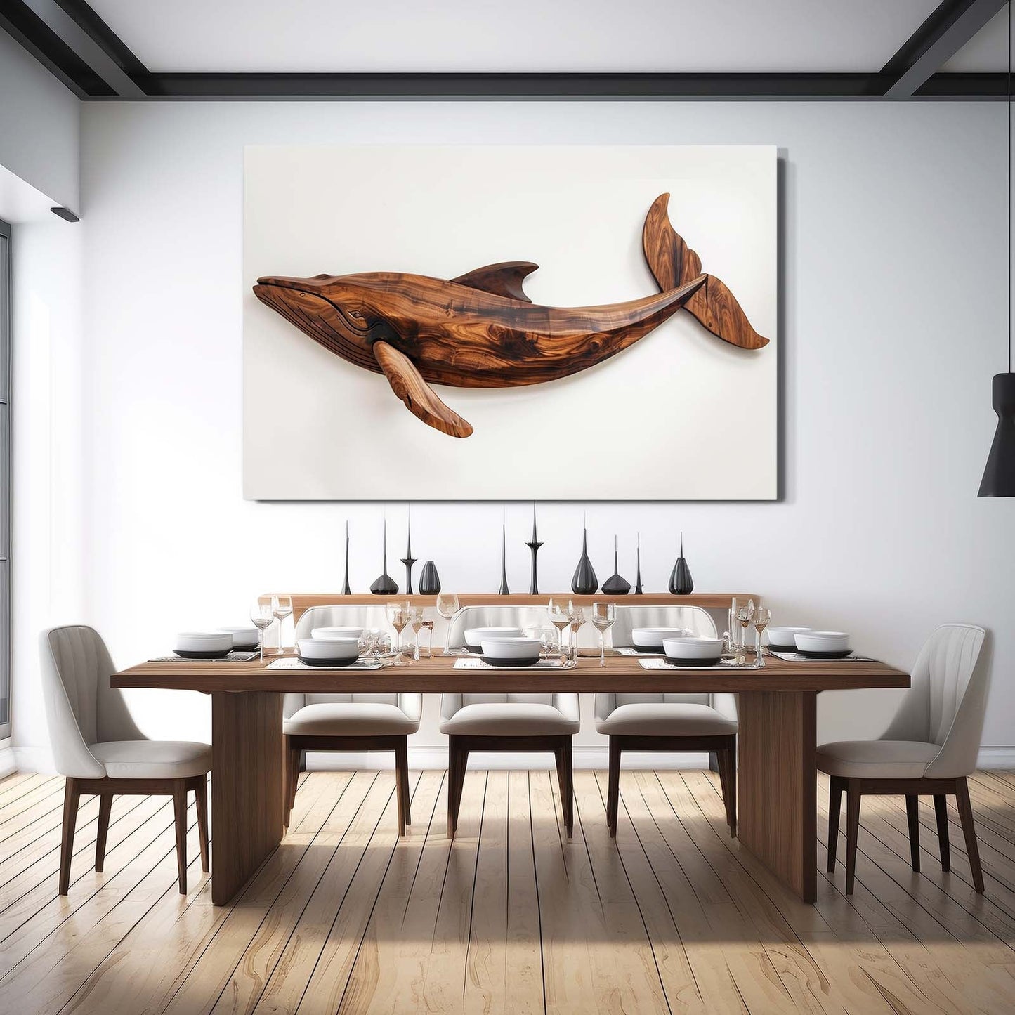 Wooden Whale Print Art