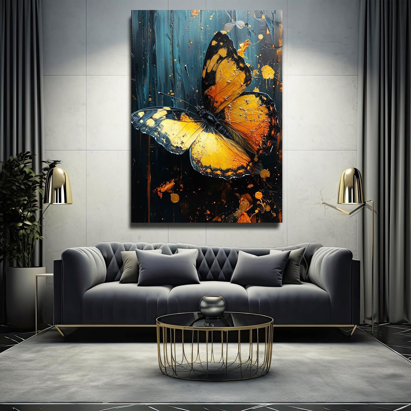 Yellow Butterfly Wall Art