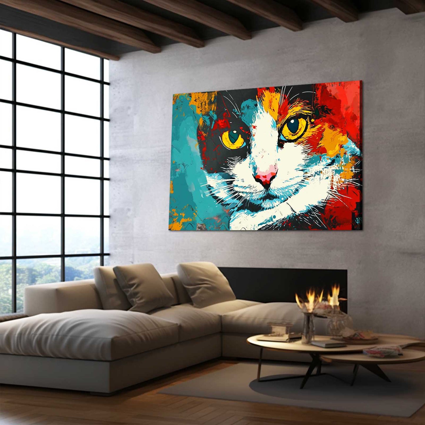 Yellow Eyes Cat Art